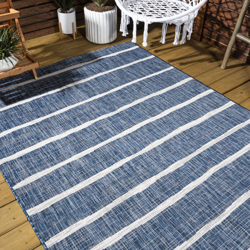 Highland Dunes London Blue/Ivory Indoor/Outdoor Rug & Reviews Wayfair